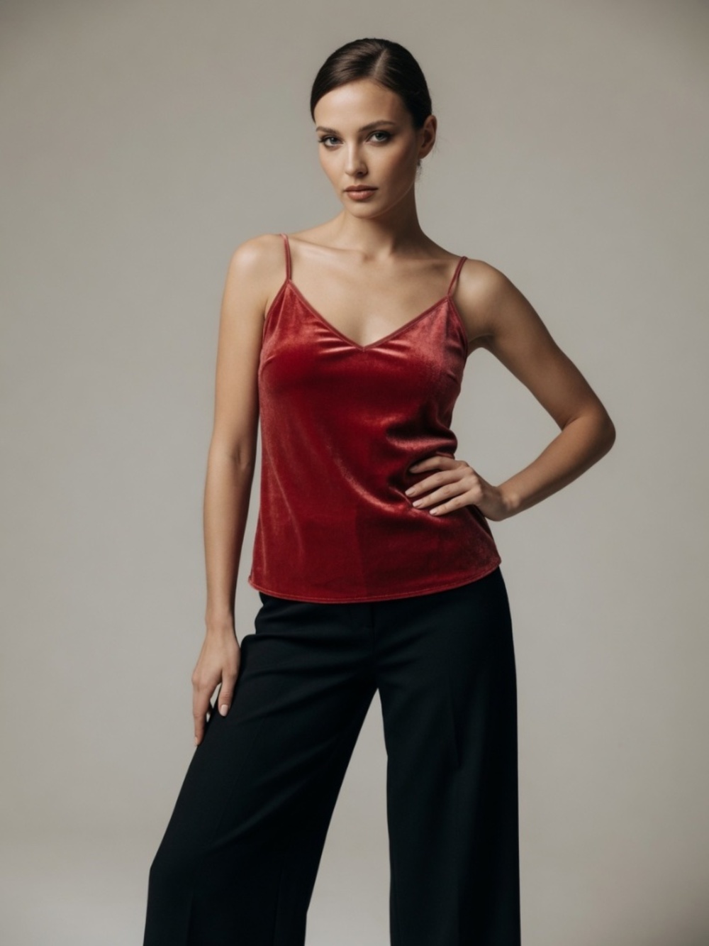 1State Velvet tank top Women's Medium (B5526)
